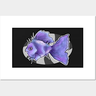 purple glowing fish Posters and Art